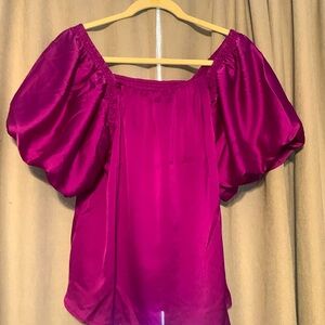 Entro purple off the shoulder top blouse